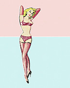 Pinup girl #1 Drawing by CSA Images Pinup girl #1 Drawing by CSA Images