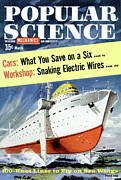 Popular Science Magazine Cover March 1958 #1 Drawing by Popular Science