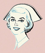 Portrait of a Nurse #1 Drawing by CSA Images Portrait of a Nurse #1 Drawing by CSA Images