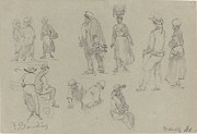 Provincial Figures Drawing by Eugene Boudin