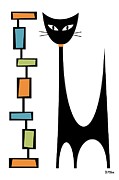 Rectangle Cat #3 Digital Art by Donna Mibus