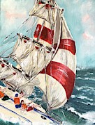 Sailing #1 Painting by Miroslaw  Chelchowski