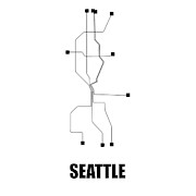 Seattle White Subway Map #1 Digital Art by Naxart Studio