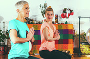 Senior Woman In Private Yoga Class #1 Photograph by Science Photo Library