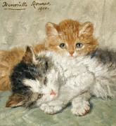 Sleepy Kittens Painting by Henriette Ronner-knip Sleepy Kittens Painting by Henriette Ronner-knip
