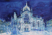 St Giles At Night Painting by Ann Oram