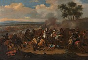 The Battle of the Boyne, Ireland, between Kings James II and William III, 12 July 1690. #1 Painting by Jan van Huchtenburg