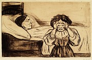The Dead Mother And Her Child Drawing by Edvard Munch