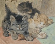 Three Kittens Painting by Henriette Ronner-knip Three Kittens Painting by Henriette Ronner-knip