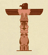 Totem Pole #1 Drawing by CSA Images Totem Pole #1 Drawing by CSA Images