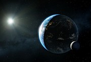 View Of The Earth And Moon #1 Photograph by Science Photo Library