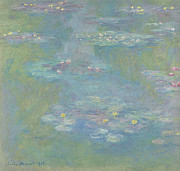 Water Lilies; Nympheas, 1908 Painting by Claude Monet