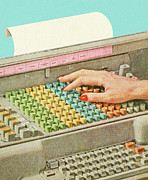 Woman's Hands on Keys #1 Drawing by CSA Images