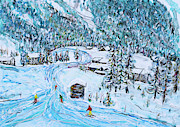 Zermatt Ski Print #2 Painting by Pete Caswell