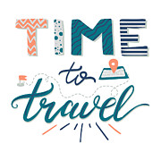 Colorful Travel Themed Typography #1 Drawing by Marika Barsrsind
