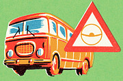 Bus #12 Drawing by CSA Images Bus #12 Drawing by CSA Images