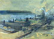 125 Street Ferry. Painting by George Overbury 'Pop' Hart