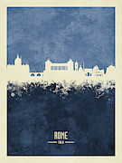 Rome Italy Skyline #13 Digital Art by Michael Tompsett Rome Italy Skyline #13 Digital Art by Michael Tompsett