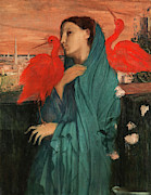 Young Woman with Ibis. #15 Painting by Edgar Degas