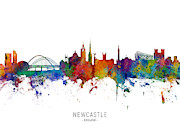Newcastle England Skyline #17 Digital Art by Michael Tompsett