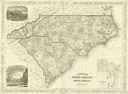 1865 map of North and South Carolina NC SC Sepia Digital Art by Toby McGuire 1865 map of North and South Carolina NC SC Sepia Digital Art by Toby McGuire
