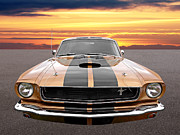 1966 Bronze Mustang at Sunset Photograph by Gill Billington