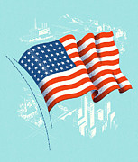 American Flag #2 Drawing by CSA Images American Flag #2 Drawing by CSA Images
