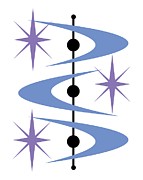 Boomerangs and Stars #4 Digital Art by Donna Mibus