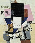 Composition With The Mona Lisa Painting by Kazimir Malevich Composition With The Mona Lisa Painting by Kazimir Malevich