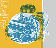 Engine #2 Drawing by CSA Images Engine #2 Drawing by CSA Images