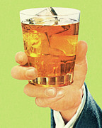 Hand Holding a Cocktail #2 Drawing by CSA Images
