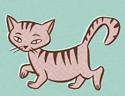 Pink Cat #2 Drawing by CSA Images Pink Cat #2 Drawing by CSA Images
