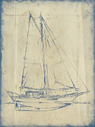 Yacht Blueprint IIi #2 Painting by Ethan Harper