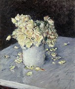 Yellow Roses In A Vase Painting by Gustave Caillebotte Yellow Roses In A Vase Painting by Gustave Caillebotte