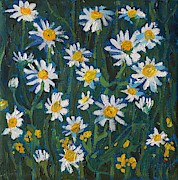 2019 Daisies Painting by Phil Chadwick