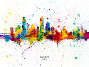 Austin Texas Skyline #22 Digital Art by Michael Tompsett Austin Texas Skyline #22 Digital Art by Michael Tompsett