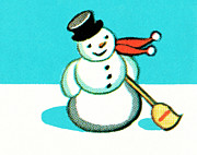 Snowman #24 Drawing by CSA Images Snowman #24 Drawing by CSA Images