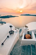 Amazing Landscape Of Fira, White #3 Photograph by Levente Bodo