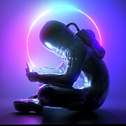 Astronaut Playing On Smartphone #3 Photograph by Sebastian Kaulitzki/science Photo Library