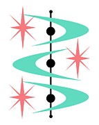 Boomerangs and Stars #5 Digital Art by Donna Mibus