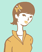 Brunette #3 Drawing by CSA Images Brunette #3 Drawing by CSA Images