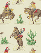 Cowboy Pattern #3 Drawing by CSA Images