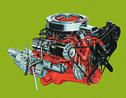 Engine #3 Drawing by CSA Images Engine #3 Drawing by CSA Images