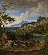 Heroic Landscape with Rainbow. #3 Painting by Joseph Anton Koch