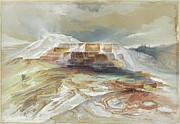 Hot Springs Of Gardiners River, Yellowstone Painting by Thomas Moran