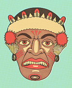 Mask #3 Drawing by CSA Images Mask #3 Drawing by CSA Images