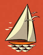 Sailboat #3 Drawing by CSA Images Sailboat #3 Drawing by CSA Images