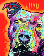 Thoughtful Pitbull #3 Mixed Media by Dean Russo