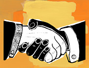 Handshake #31 Drawing by CSA Images