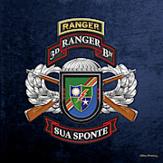 3rd Ranger Battalion - Army Rangers Special Edition over Blue Velvet Digital Art by Serge Averbukh
